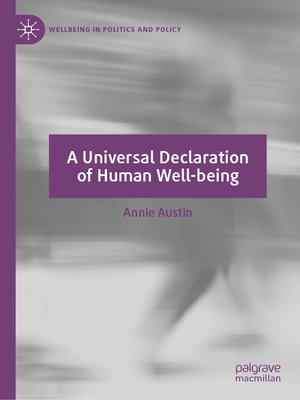 cover image of A Universal Declaration of Human Well-being